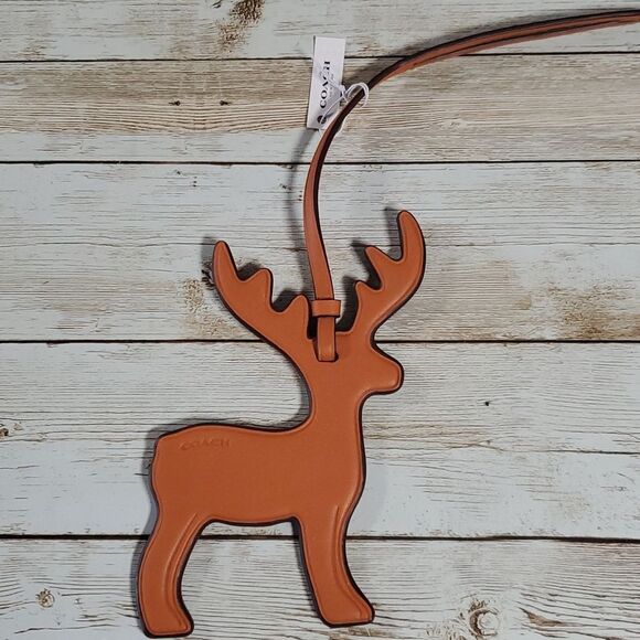 NEW NWT COACH‎ Remade Reindeer Bag Charm Keychain Accessory - Picture 1 of 8
